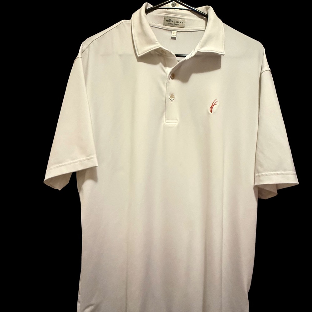 Peter Millar Summer Comfort White Polo Shirt with Subtle Red Logo